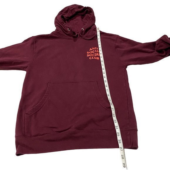 Anti Social Social‎ Club Lost Feelies Maroon Hoodie Size Small - Picture 8 of 8